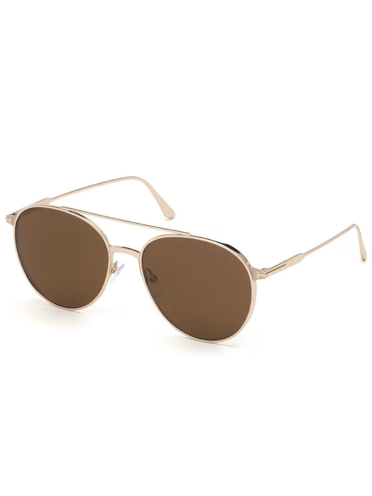 New Tom Ford Sunglasses Tomasso Tf691 28e Unisex Gold Aviator Eyewear Ft0691